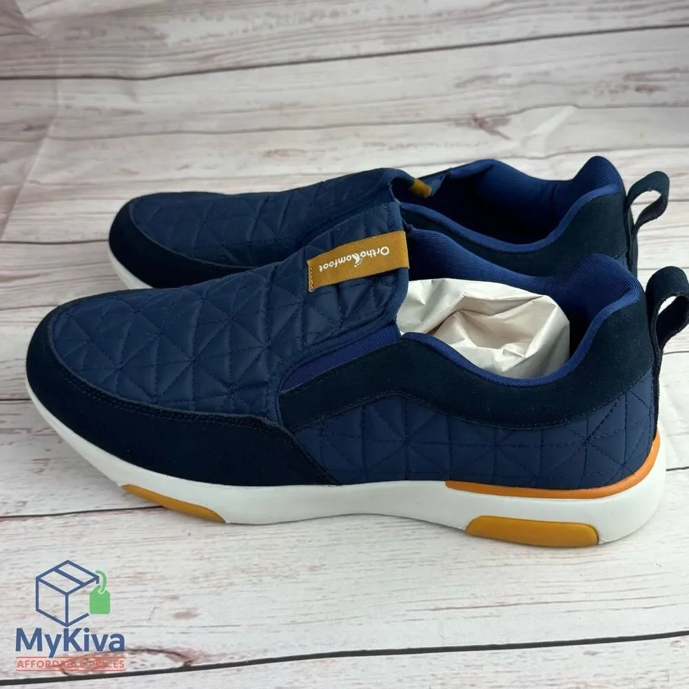 Men’s Orthopedic Slip On Loafers Walking Shoes Arch Support Blue Size 12